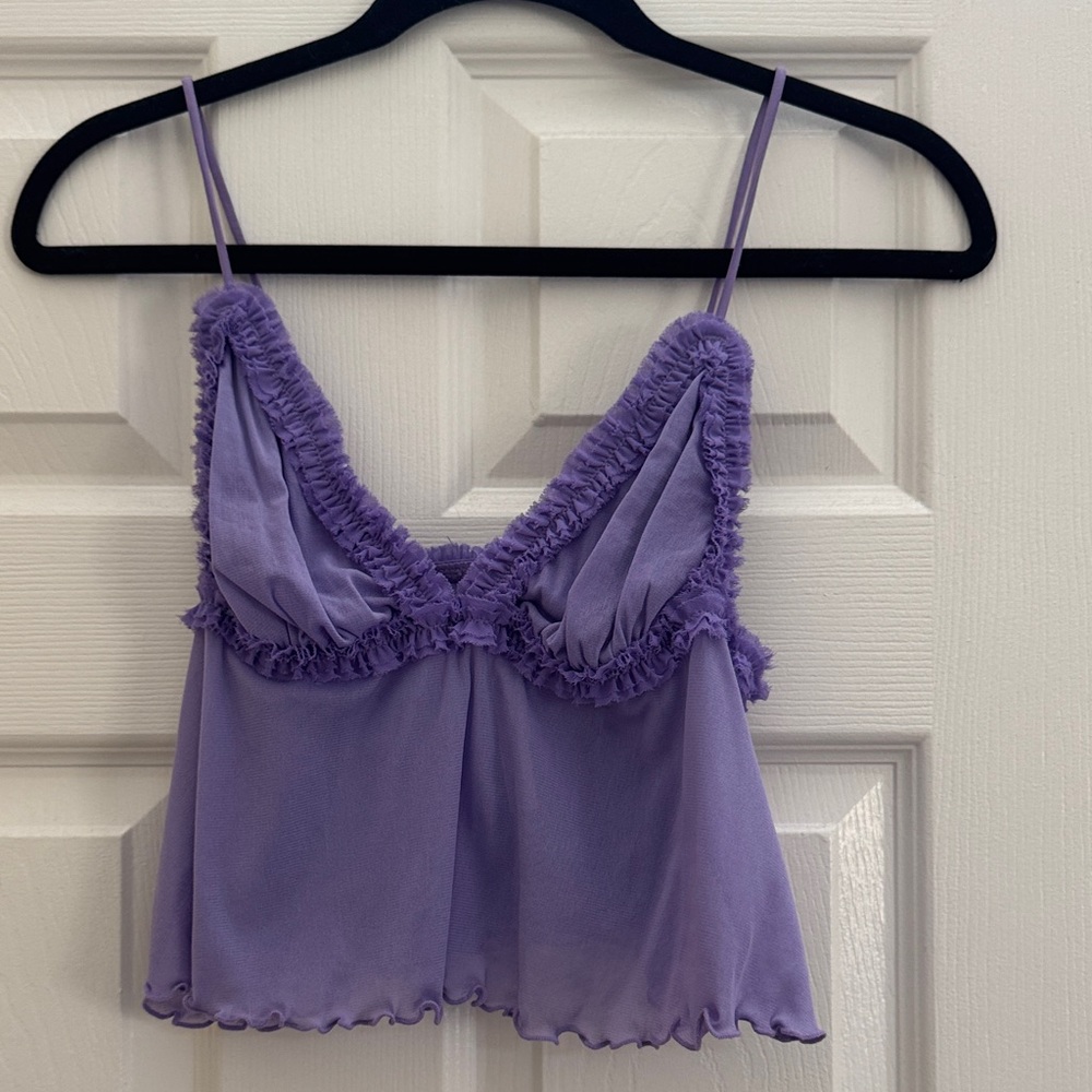Urban Outfitters Lavender Ruffle Trim Camisole